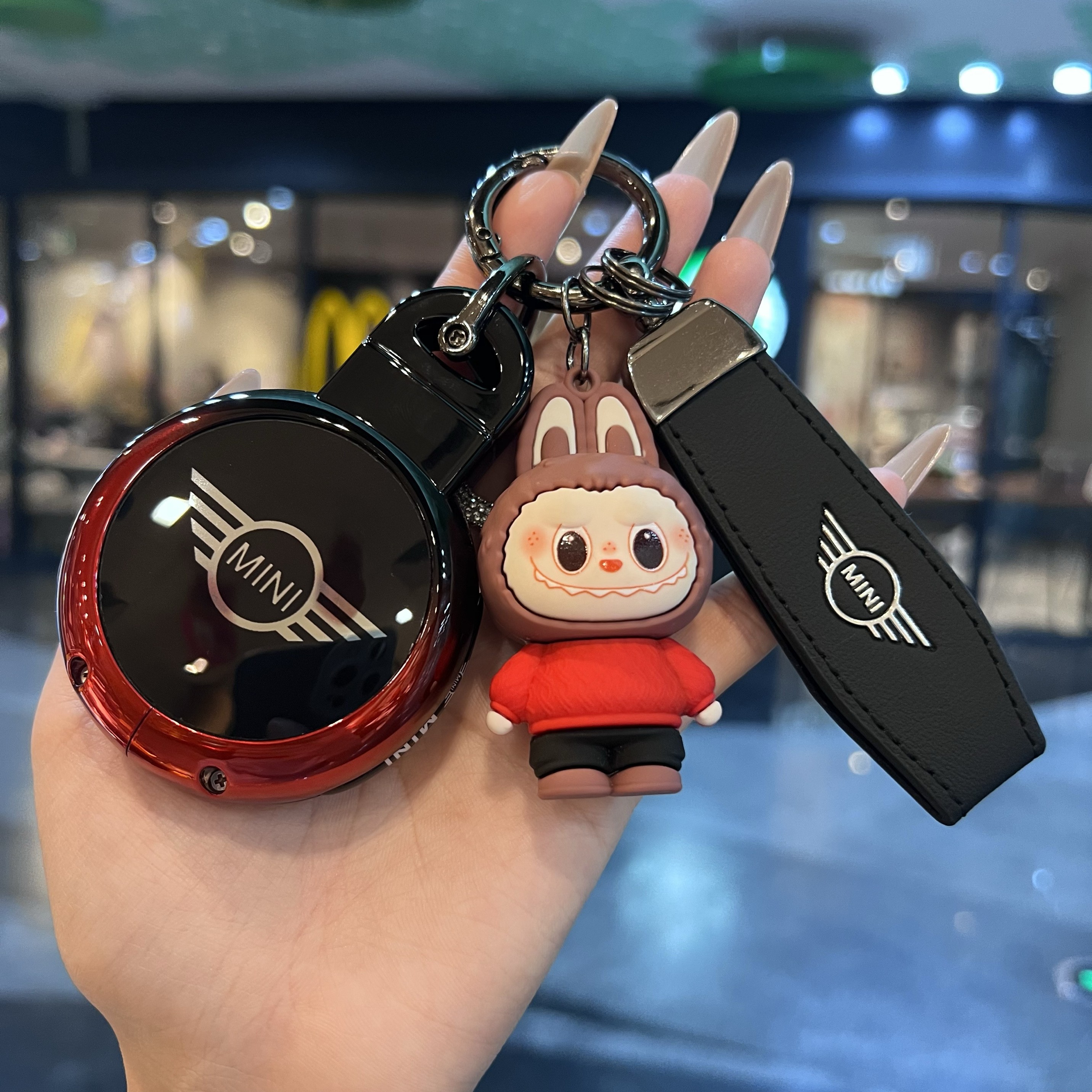 适用宝马mini钥匙套countryman cooper金属包f54f55f56F60壳扣女