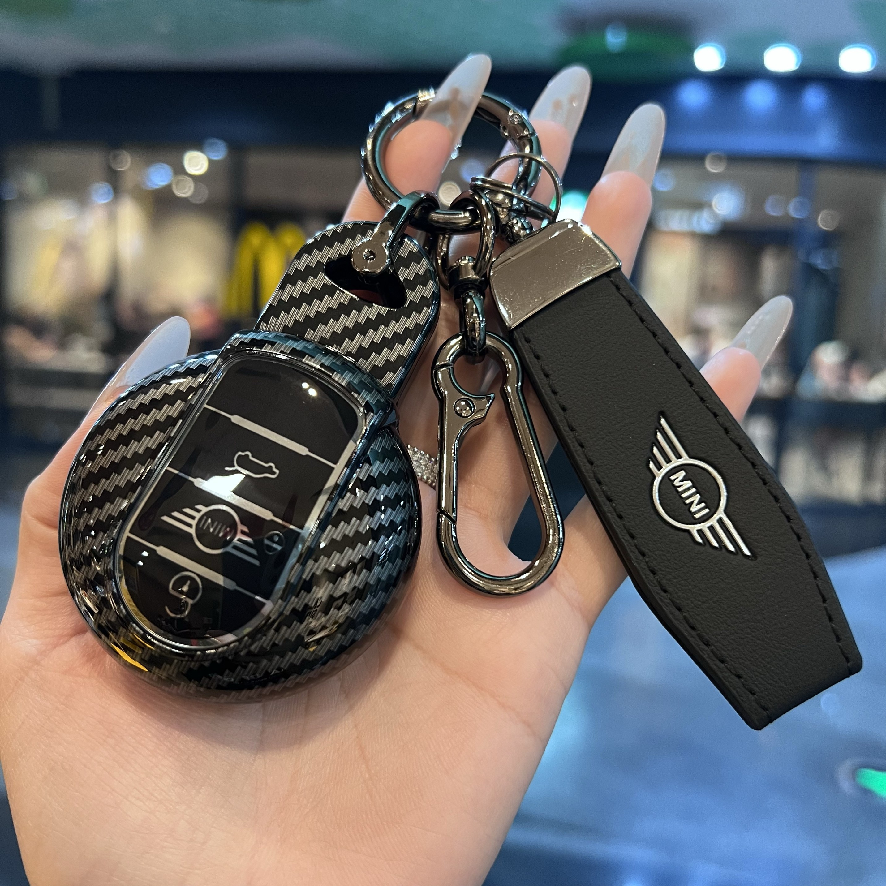 适用宝马mini钥匙套countryman cooper金属包f54f55f56F60壳扣女
