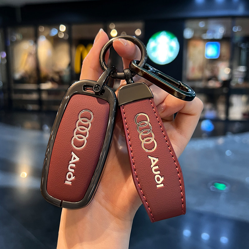 适用于奥迪A6L钥匙套25款A3L男士Q4etron高级a7l扣Q7 A7 A8 Q8 Q6