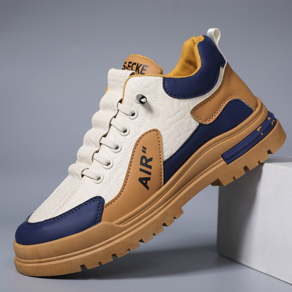 劳保工作男鞋秋季皮面休闲板鞋男冬季鞋子男厚底阿甘老爹潮鞋爆款,流行男鞋,马丁靴,淘宝优惠券,粉丝福利购,淘宝优惠卷