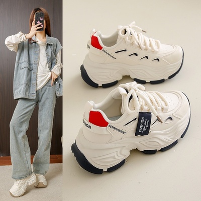 ins韩版新款老爹鞋女20255春季学生运动跑步休闲鞋厚底fb9960