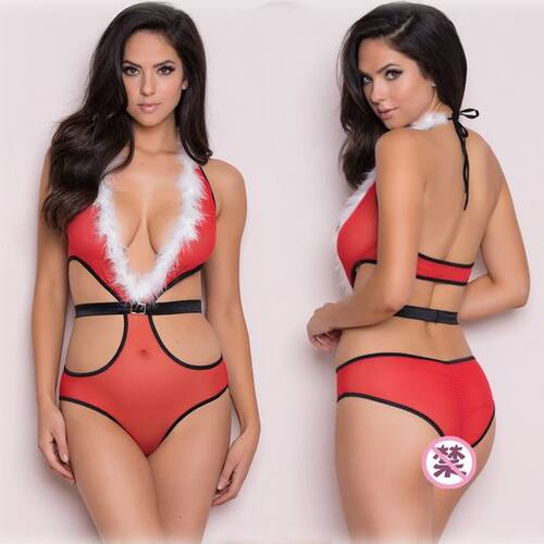 Christmas uniform suit Slip dress sexy uniform dress圣诞裙连