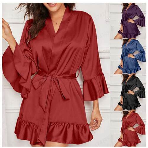 spring and summer sexy nightgown home pajamas女睡衣睡袍