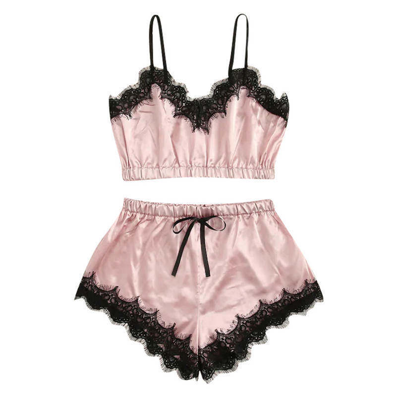 Chest Wrapped Lace Suspender PJ Home Set裹胸蕾丝睡衣家居套装