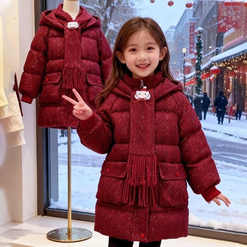 女童红色国风拜年服棉衣中大儿童中长款羽绒棉服3-13岁加厚外套冬,童装/婴儿装/亲子装,棉袄/棉服,淘宝优惠券,粉丝福利购,淘宝优惠卷