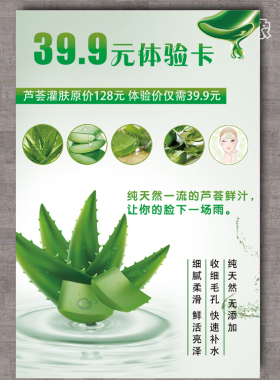 芦荟灌肤美容院专用海报超值体验价格无框画美容医院壁挂画广告图