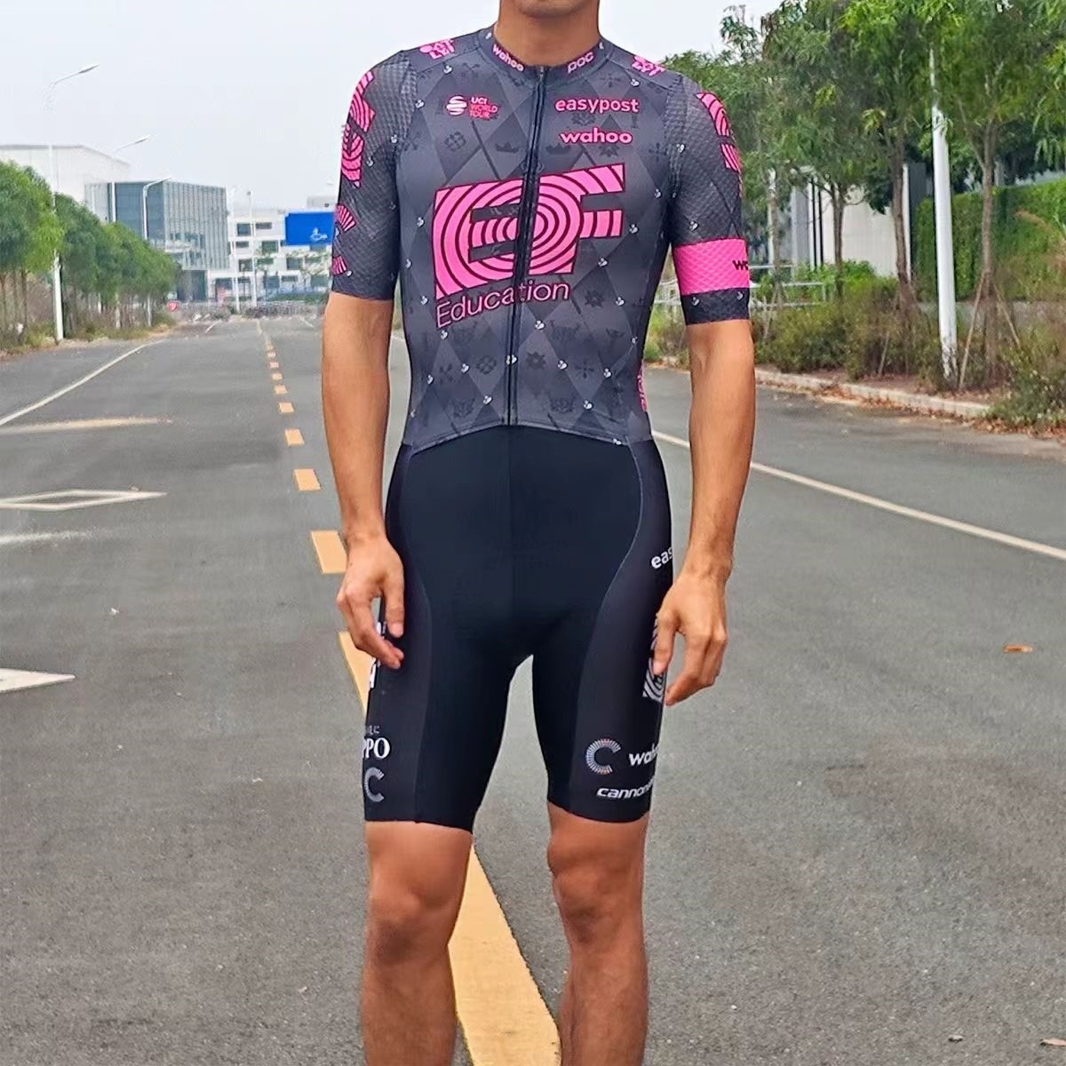 夏季新款骑行连体服EF车迷版山地环法公路自行车连体服