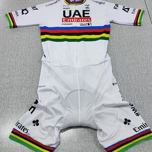 夏季新款骑行连体服车队波加查世界冠军彩虹连体服修身紧身款