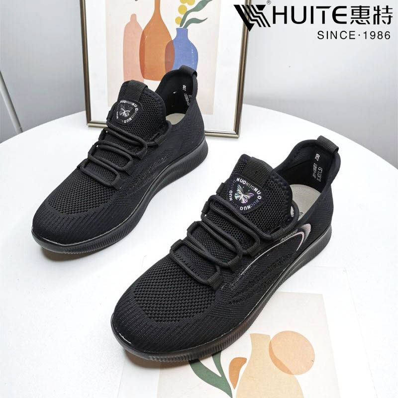 惠特品牌正品女鞋秋季新款飞织物系带平跟运动鞋透气户外休闲鞋