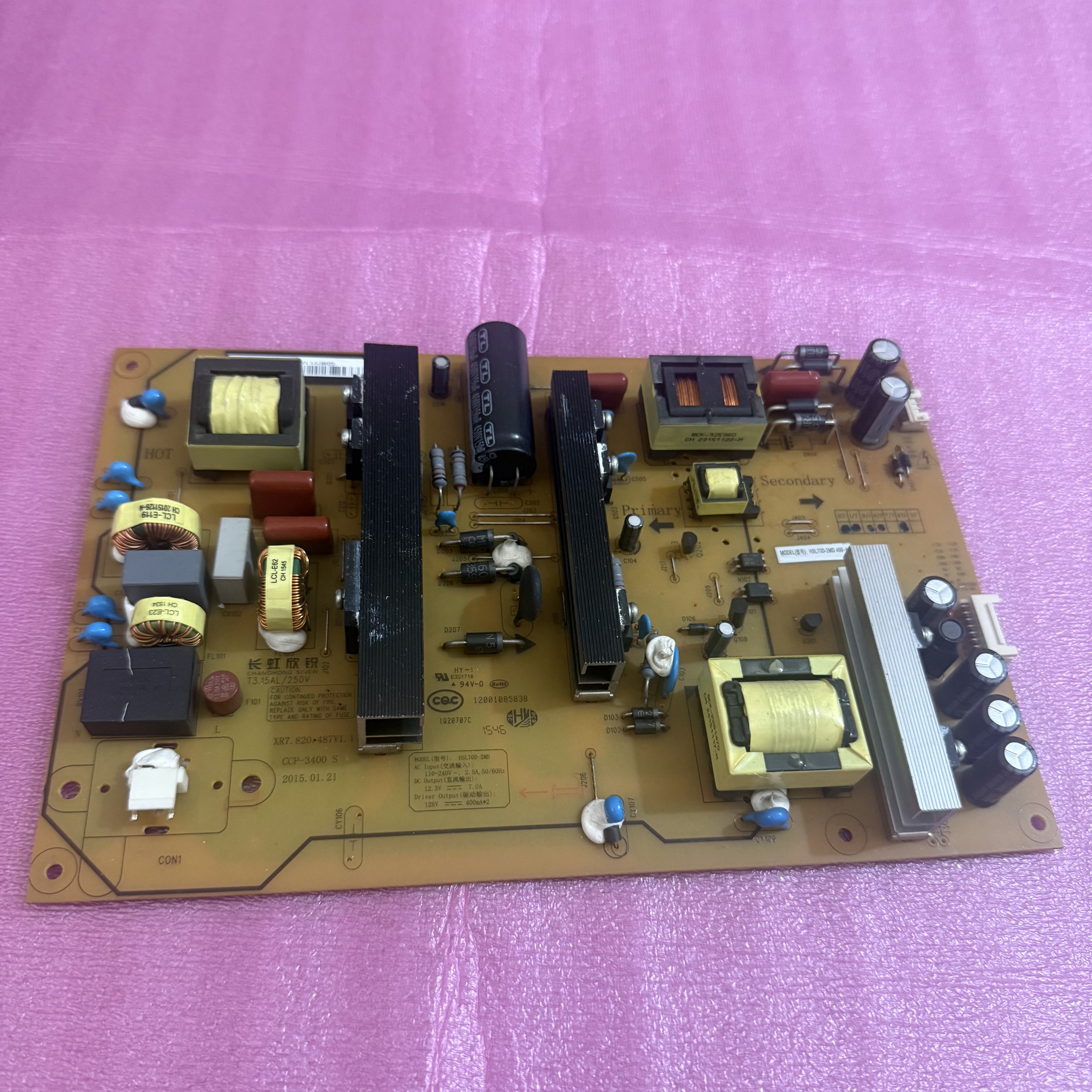 长虹55D2000i 55U1A电源板HSL70D-2MD 400-A XR7.820.487V1.1白口