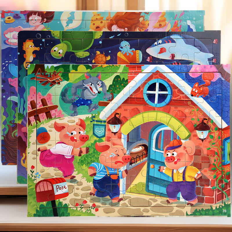 厂家直销60片儿童拼图卡通动漫早教益智力拼图幼儿园木制拼图