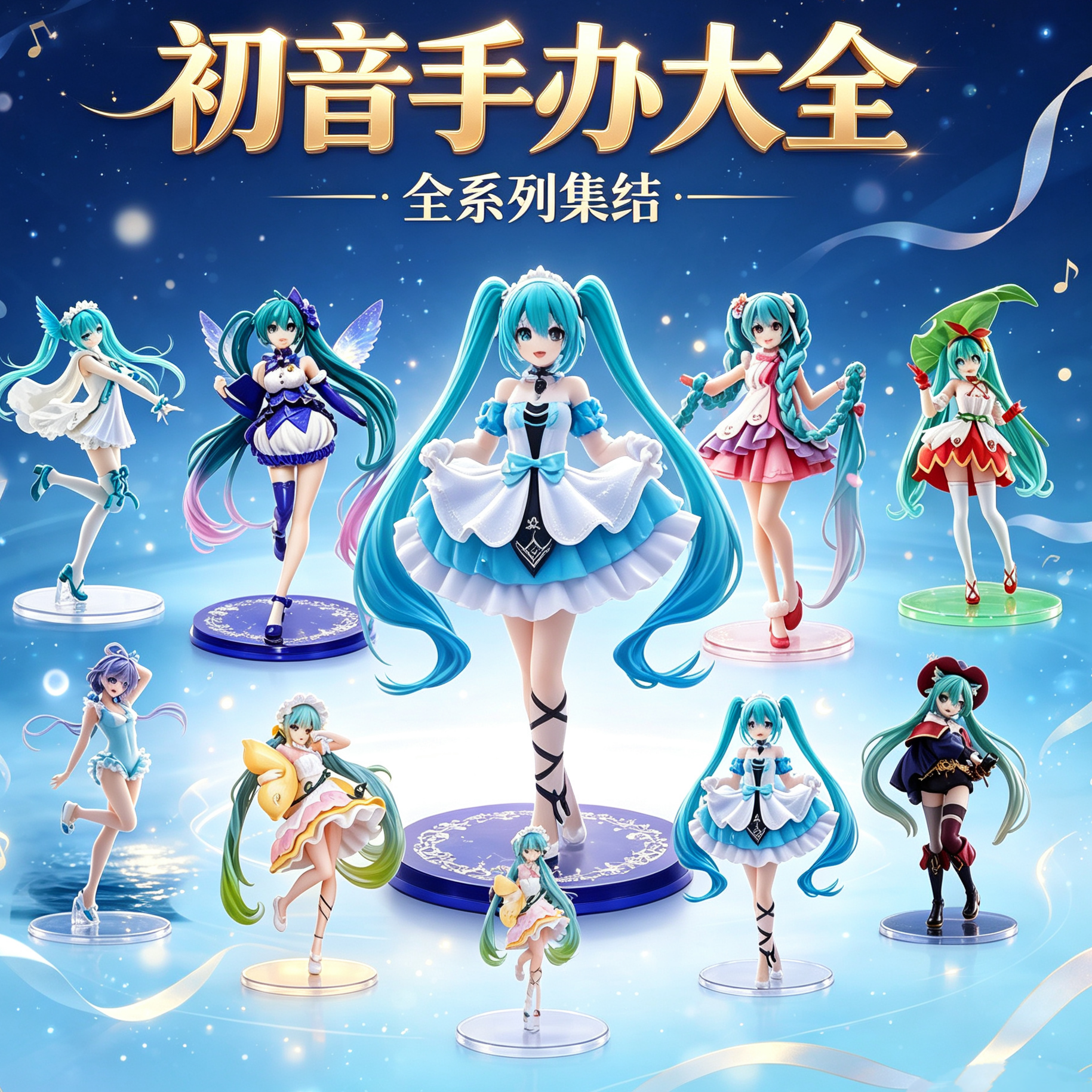 初音手办acg动漫周边谷子未来美少女模型机箱桌宠送礼物收集人偶