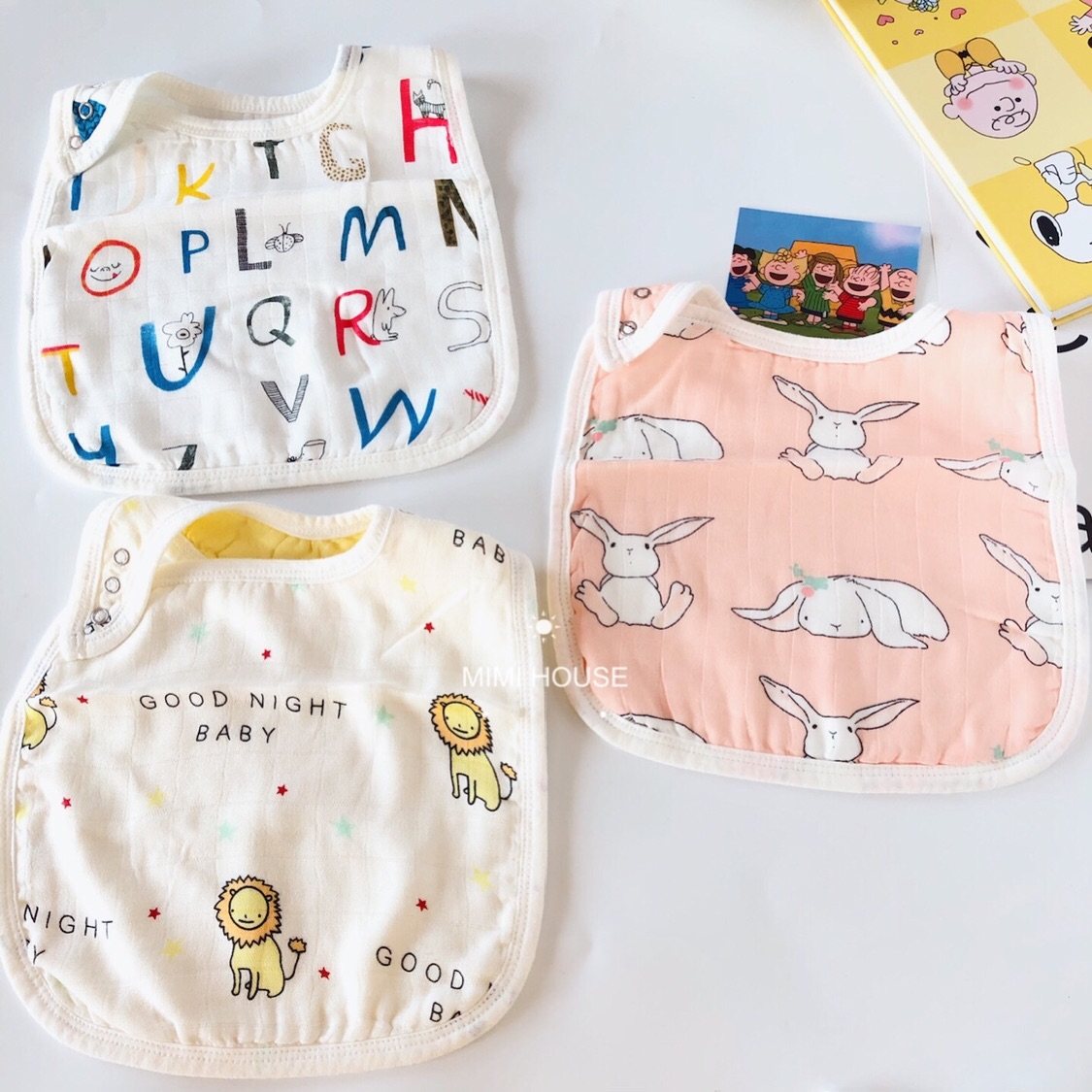 ins韩国新生儿竹棉围兜纱布六层宝宝围嘴大号儿童口水巾卡通按扣,婴童用品,口水巾,淘宝优惠券,粉丝福利购,淘宝优惠卷