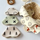 韩国A类婴儿口水巾花瓣围嘴纯棉防水新生儿防吐奶围兜双面戴春秋