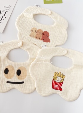 ins新生儿防吐奶围兜四季宝宝六层纱布围嘴婴儿纯棉口水巾a类吸水