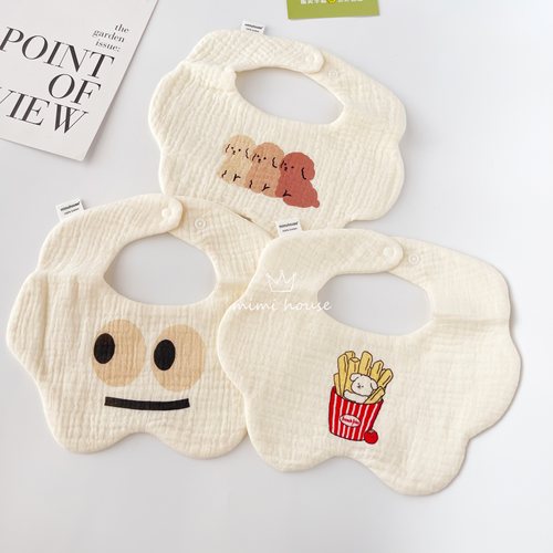 婴儿口水巾围兜新生儿纱布防吐奶