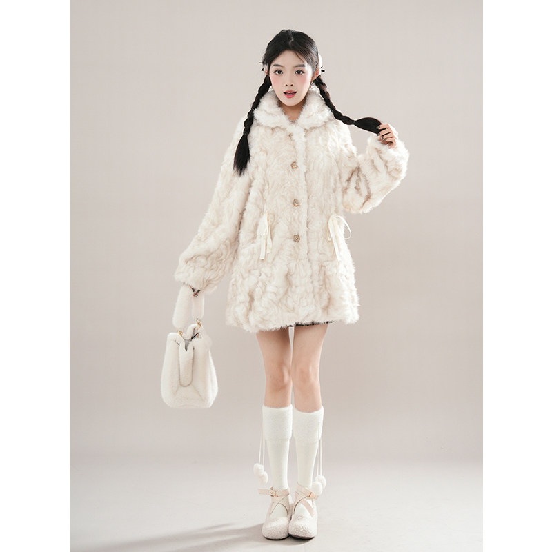 奶呼呼软糯毛毛外套女2025年冬季新款加厚显瘦小个子甜美减龄外套,女装/女士精品,毛呢外套,淘宝优惠券,粉丝福利购,淘宝优惠卷