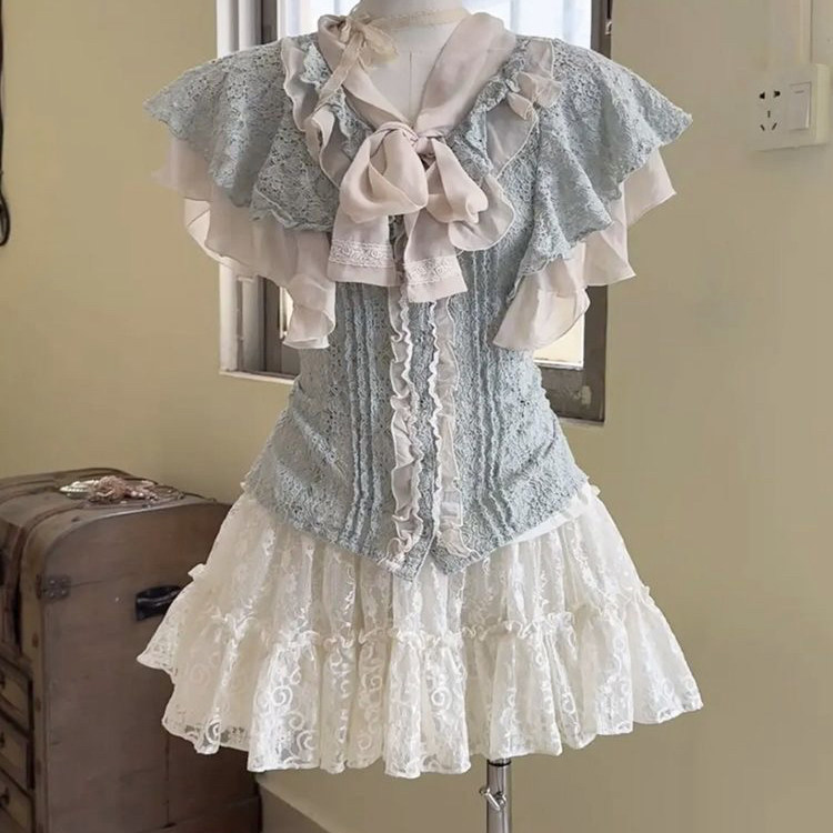 夏日法式绝美衬衫休闲慵懒风高级感蕾丝上衣