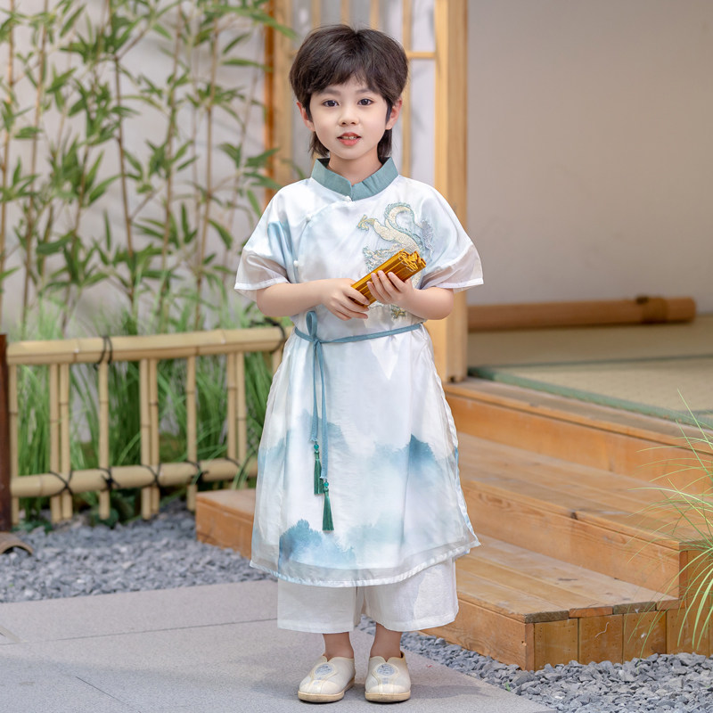 儿童汉服薄款夏季男童短袖