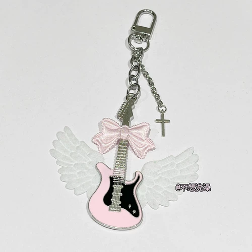 Розовая гитара для ванны с бантиком, брелок, аксессуар, DIY, 2 карат