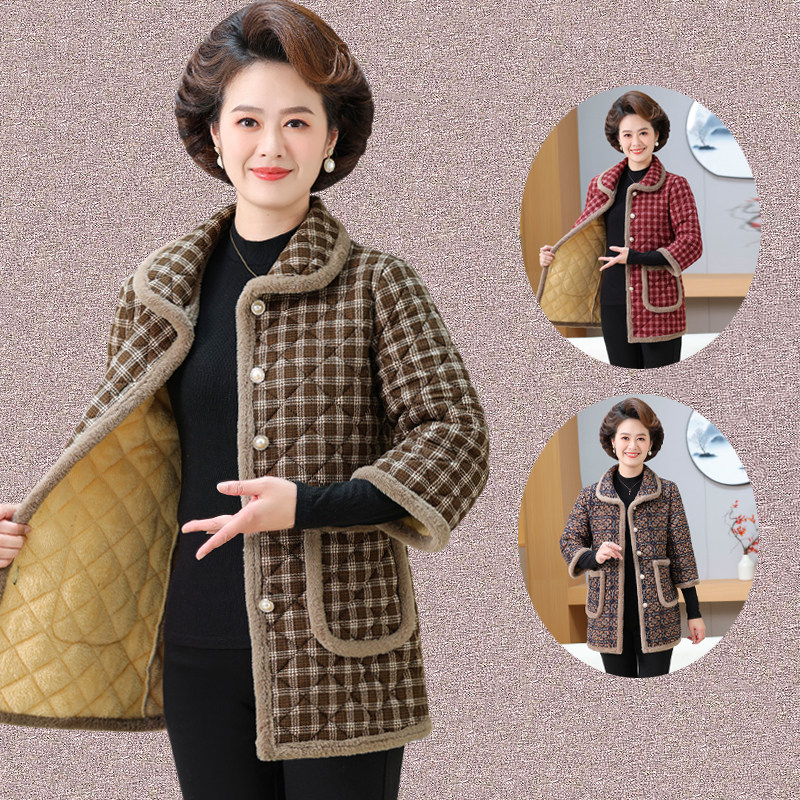 妈妈冬装八分袖棉衣马甲中老年女装大码宽松加绒加厚保暖棉服马夹,女装/女士精品,中老年女装,淘宝优惠券,粉丝福利购,淘宝优惠卷