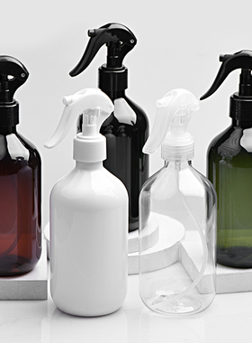 500ml毫升细脖小老鼠喷雾瓶28口径棕黑墨绿色塑料喷壶PET补水喷瓶