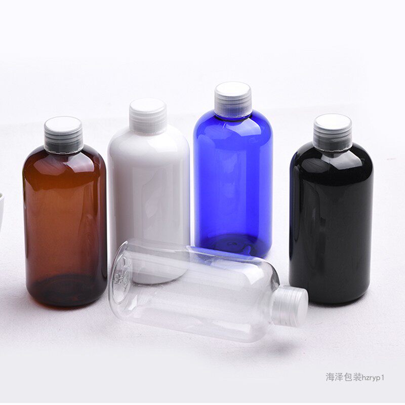 250ml毫升矮胖塑料分装瓶普通旋盖带内塞PET空瓶子乳液精油瓶包材