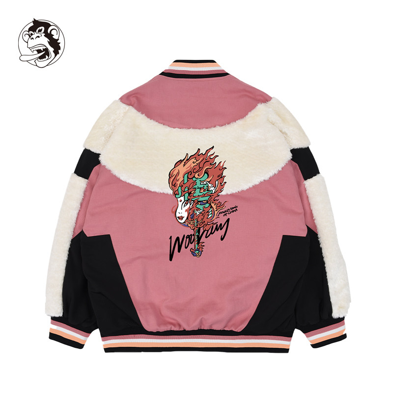 wookong悟空女装新品牛魔王贺岁款原创设计刺绣加绒外套夹克潮