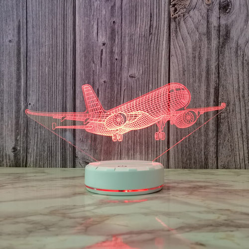 七彩飞机3d小夜灯桌面摆件装饰灯