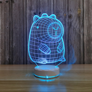 七彩卡皮巴拉小夜灯可爱桌面氛围灯摆件装饰灯卧室床头灯创意礼品