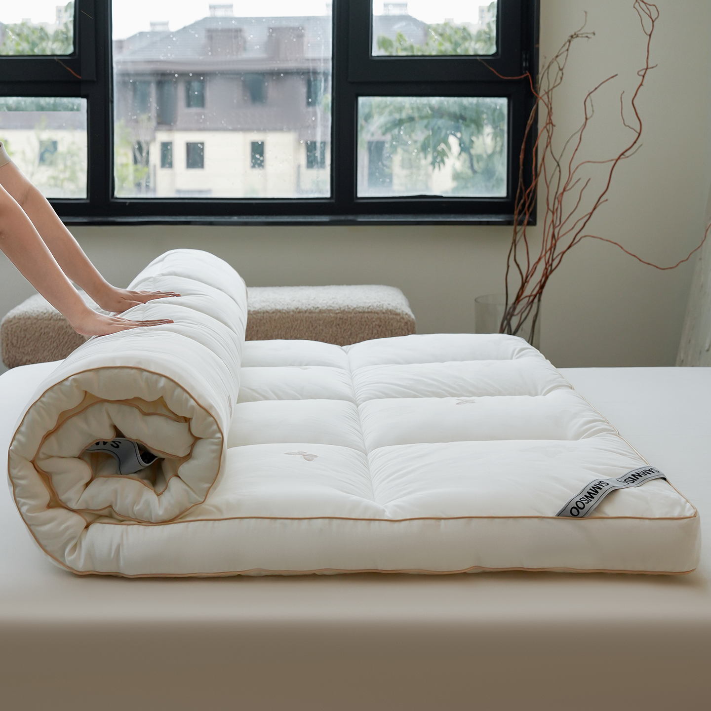 全棉可折叠床垫软垫床褥地铺睡垫