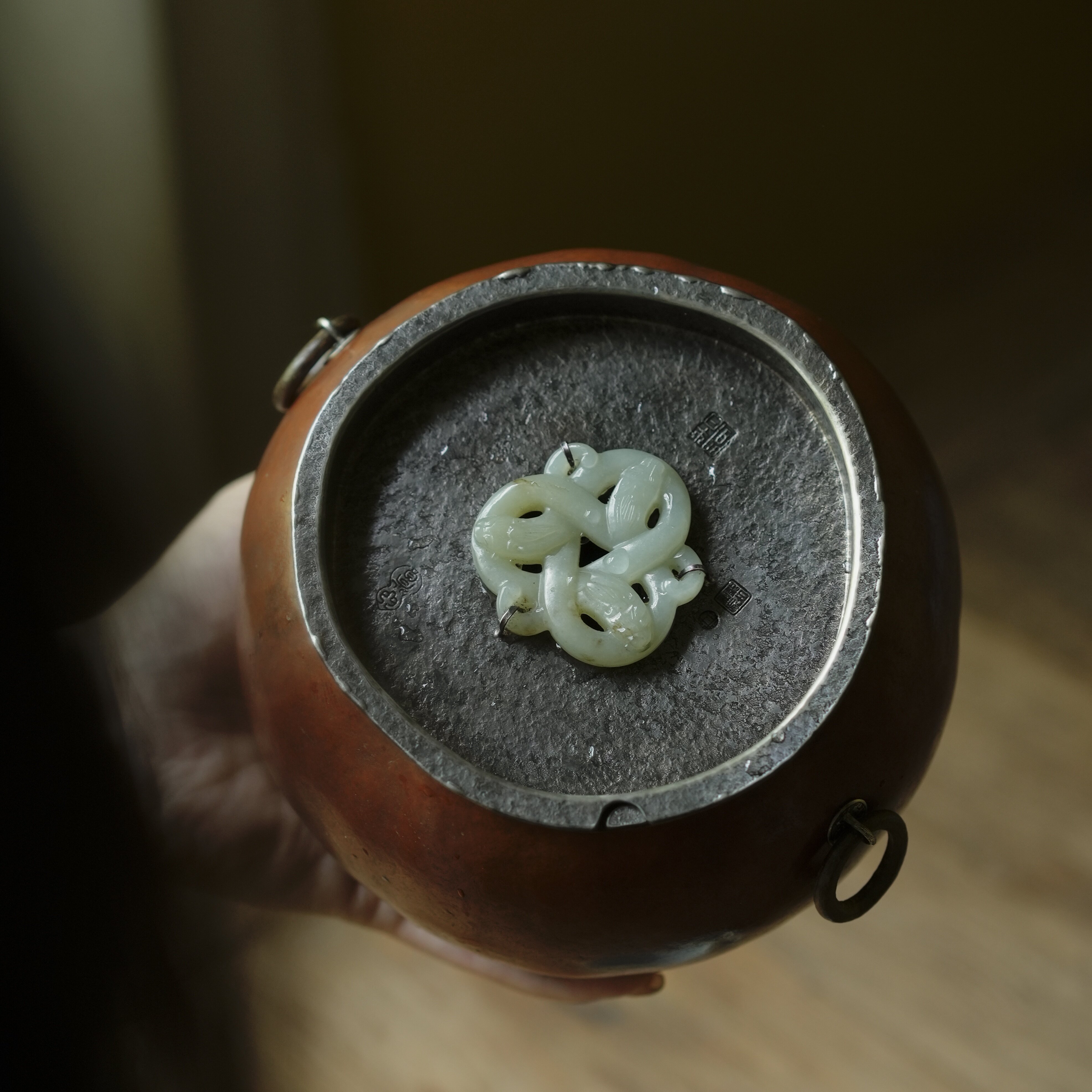 老葫芦纯锡大建水 茶洗 茶水碗 水盂 茶道零配用具 复古文玩