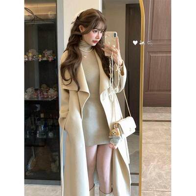 高级感羊绒双面毛呢大衣2