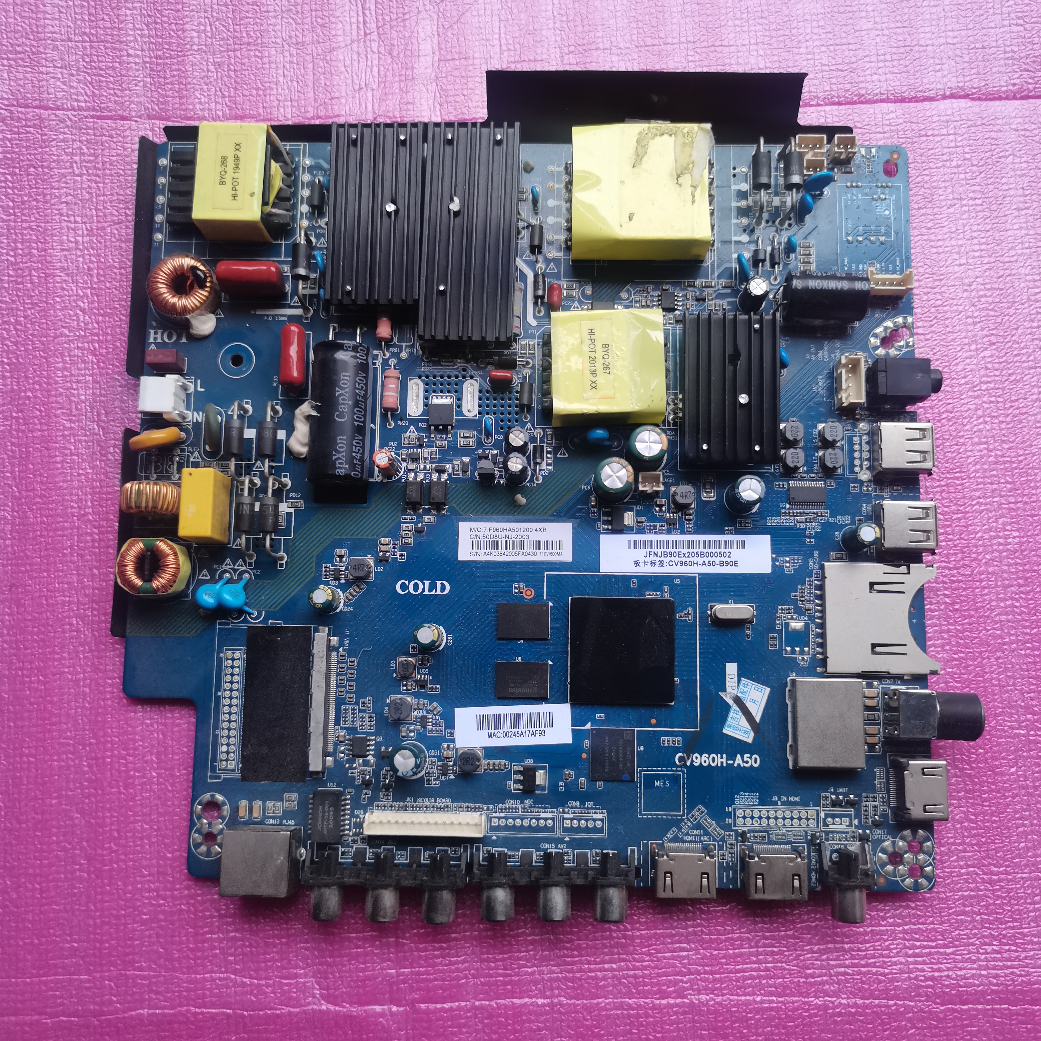 熊猫电视55D6U 55F4A 主板 CV960H-A50配屏LC546PU2L02