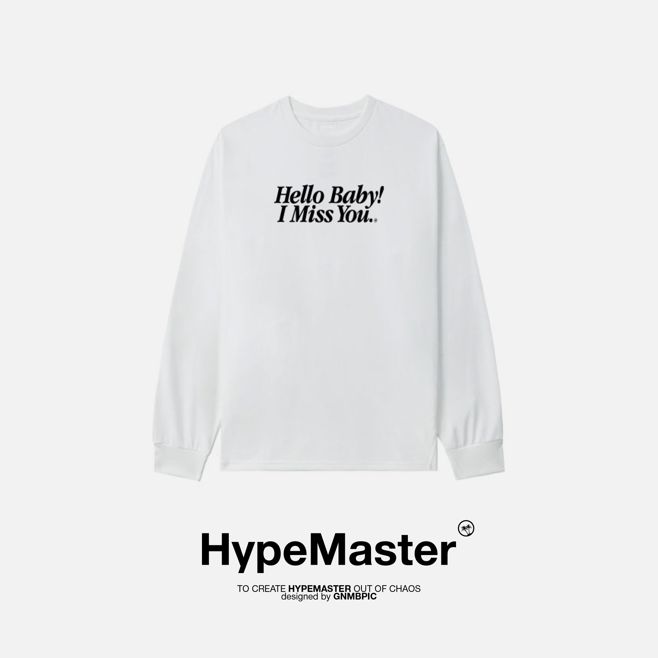 hypemaster一件普普通通的长袖oversize简约标语字母内搭