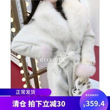 网红女装闪钻高档奢华貂绒狐狸毛领1