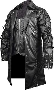 外贸男士万圣节中世纪服装 朋克哥特风皮衣外套男W0012P160图片