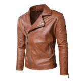 22欧美风男士特殊工艺防风机车翻领皮衣夹克外套1217py45p125，男装夹克，星座1217