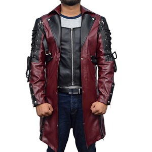外贸男士万圣节中世纪服装朋克哥特风皮衣外套男W0012P160,面试服装微胖女生搭配图片图片