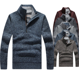 2025秋冬加绒男装大码外贸半高领毛衣男拉链针织衫外套MY05-P40，男装针织衫/毛衣，星座1217
