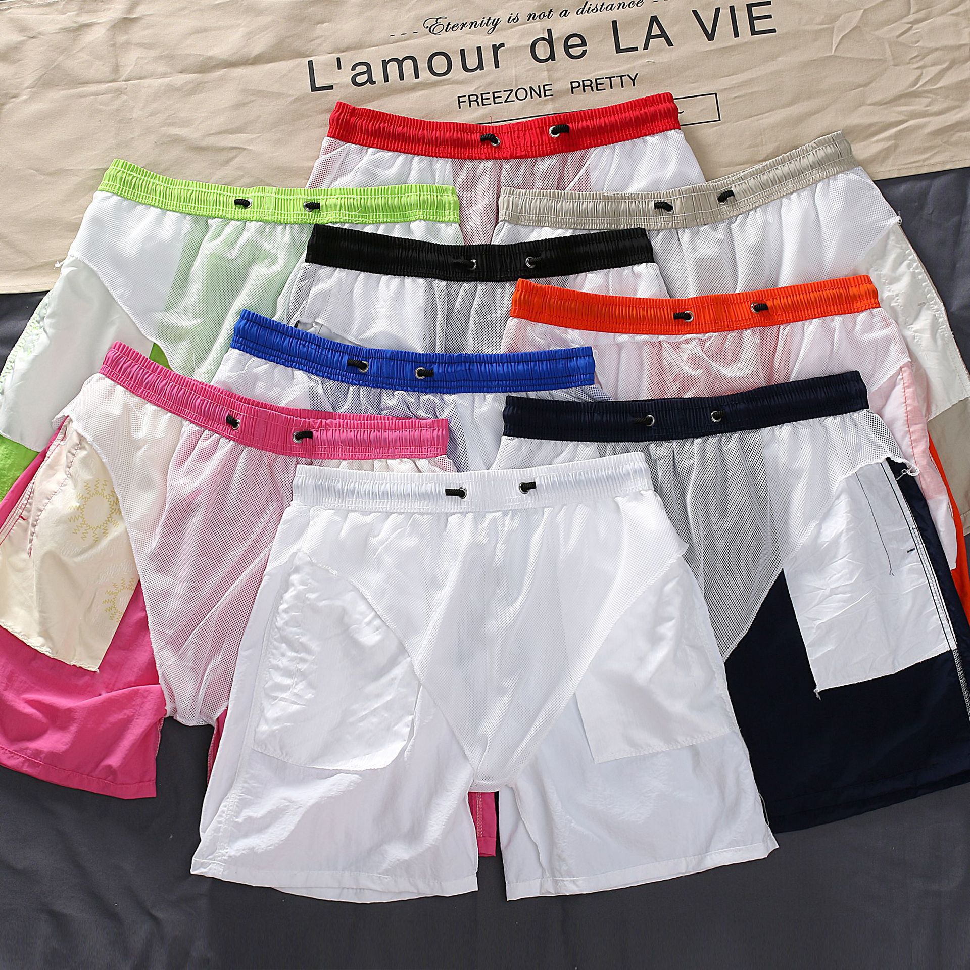 2024沙滩裤休闲短裤带内网五分裤大裤衩时尚短裤男女1217-N02-P16，男装牛仔裤，星座1217