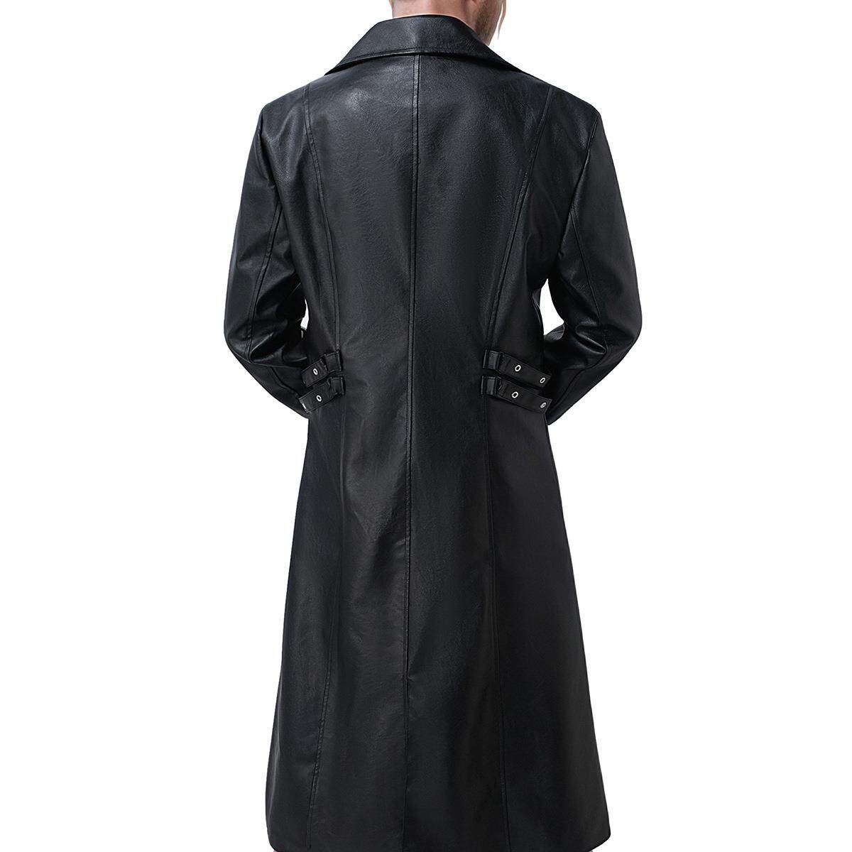 中世纪服饰pu皮大衣男士长款休闲秋冬新款风衣F06特P135,男装风衣,星座1217