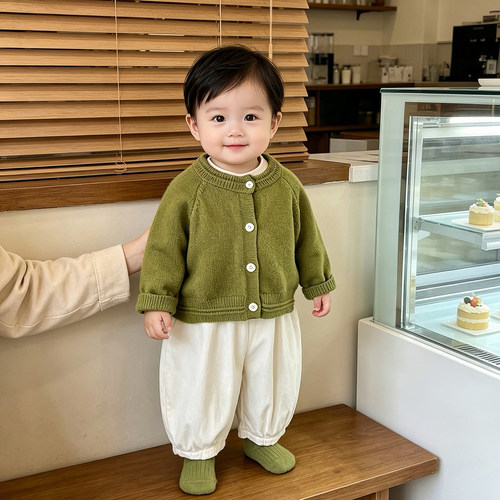 春秋款洋气针织外套套装两件套