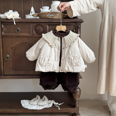 冬款女宝宝甜美加厚保暖棉衣外套