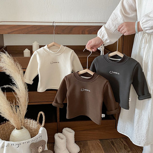 宝宝秋冬衣服加绒T恤冬季男宝保暖内搭打底衫婴儿冬装外出服上衣