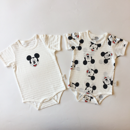 夏款出口日本婴幼宝宝竹节棉哈衣