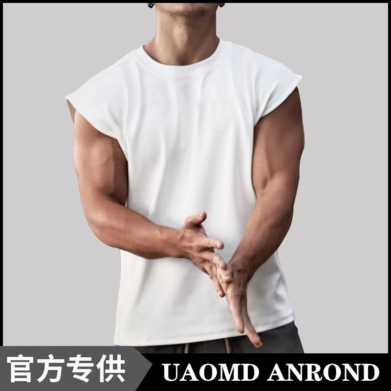 UAOMD ANROND/UA 男士夏季运动宽松背心斜肩无袖跑步篮球训练