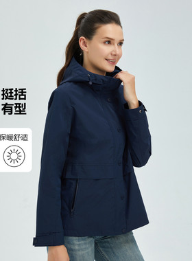 Polovillae/保罗威特连帽夹克外套女春秋款休闲百搭舒适夹克上衣