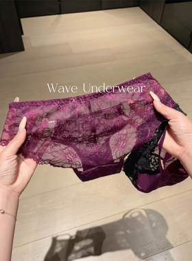 Wave Underwear 韵味紫｜御姐系蕾丝网纱三角裤女