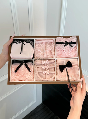 [雾粉心事」定制款6条 甜欲系蕾丝纯欲风性感内裤女